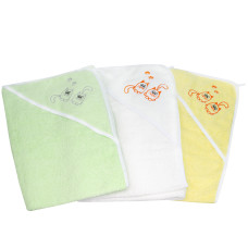 Рушник махровий для купання з вишивкою (жовтий) 90х90см 156419