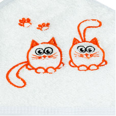 Рушник махровий для купання з вишивкою (білий) 90х90см 156418