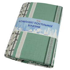 Півтораспальний комплект постільної білизни Home Line "Мармур" (зелений) 70х70см (2 шт.) 156313