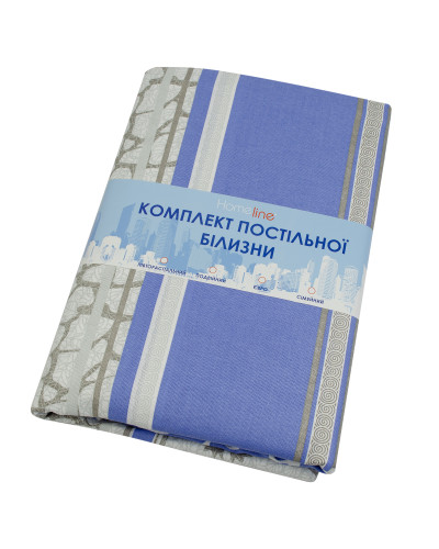 Півтораспальний комплект постільної білизни Home Line "Мармур" (синій) 70х70см (2 шт.) 156311