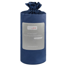 Сімейний комплект постільної білизни Home Line "Сатин Люкс" (темно-синій) 155274