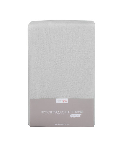 Простирадло махрове на резинці Home Line (світло-сіре) 90х200х20см 155242