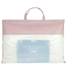 Подушка двостороння  з пружинним блоком і наповнювачем з силіконізованого волокна (кремовова)