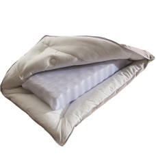 Подушка двостороння з пружинним блоком і наповнювачем з силіконізованого волокна (бежева)