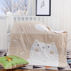 Ковдра ткана Home Line 110х110см "Кіт і рибка" (бежева) 137654