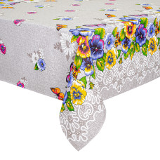 Скатертина рогожка "Фіалкові метелики" 150х180см 130524