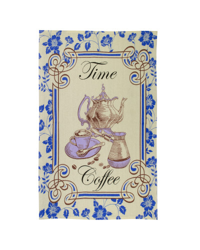 Рушник вафельний кухонний Home Line "Час для кави"  (синій) 45х60см 129461