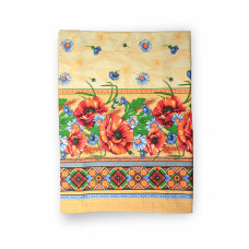 Скатертина рогожка "Маки та ромашки" 150х220см 129269