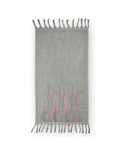 Рушник велюровий Home Line "Spring" (сірий), 68х127см 126244