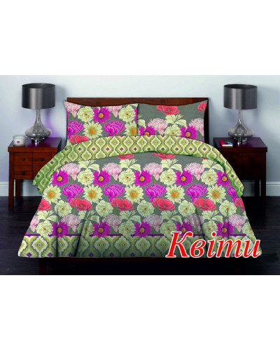 Євро комплект постільної білизни Home Line "Квіти" 50х70 (кейс) 122960