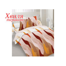 Євро комплект постільної білизни Home Line "Хвиля" (теракотовий) 50х70 113881