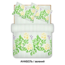 Євро комплект постільної білизни Home Line "Анабель" (зелений) 96595