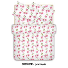 Євро комплект постільної білизни Home Line "В'юнок" (рожевий) 96549