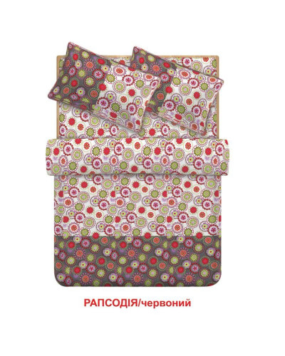 Євро комплект постільної білизни Home Line "Рапсодія" (червоний) 95673