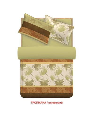 Сімейний комплект постільної білизни Home Line "Тропікана" (оливковий) 88546