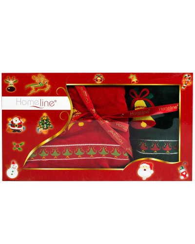 Набір махрових рушникiв Home Line "Крicмас" (в коробці), 50х70см, 70х125см 53420