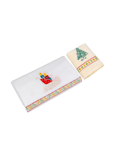 Набір махрових рушникiв Home Line "Крicмас" (в коробці), 50х70см, 70х125см 53420