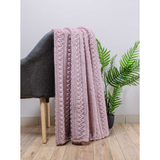 Плед флісовий Home Line жакард  (пудровий) 150х195см 187279