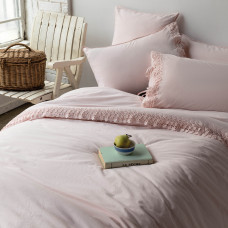 Євро комплект постільної білизни Issimo "DAISY PINK" з мереживом 177180