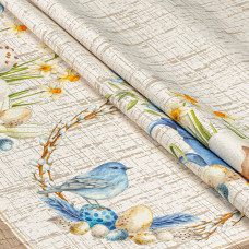 Скатертина HomeLine Великдень блакитний глечик 120х150 см 192519