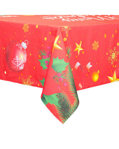 Скатертина HomeLine Merry Christmas 150х220см червона