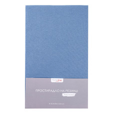 Простирадло трикотажне на резинці Home Line 90х200 см сіро-синій 179632