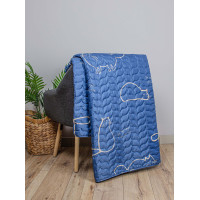 Покривало стьобане Home Line 160х210 Коти Синій 192261