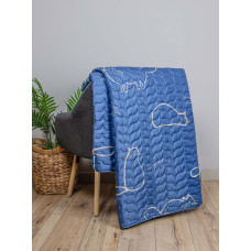Покривало стьобане Home Line 160х210 Коти Синій 192261