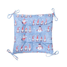 Подушка з зав'язками на стілець Home Line Гноми двочтороння 40х40 см синій 178514