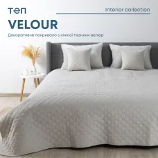 Покривало ТЕП "VELOUR" 180*240 см світло сірий/ромб круглий