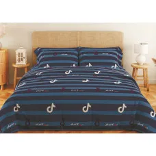 Комплект постільної білизни ТЕП "Soft dreams" Line Blue, 70x70 полуторний