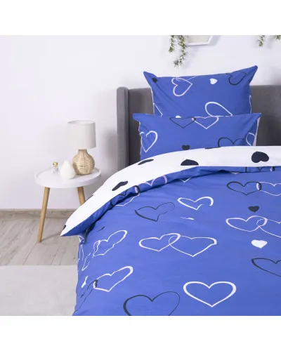 Комплект постільної білизни "ТЕП" NAVY BLUE LOVE, 70x70 двоспальний