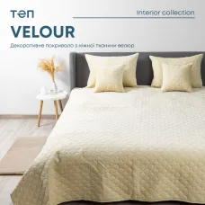 Покривало ТЕП "VELOUR" 180*240 см бежевий ромб круглий