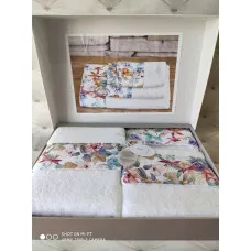 9520 3в1 подарунковий набір рушників. 500 г/м2. Бавовна. Dantela Туреччина