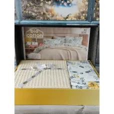 Bej Літній набір з вафельним покривалом. Bio Cotton Туреччина