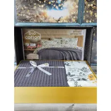 Antrasit Літній набір з вафельним покривалом. Bio Cotton Туреччина