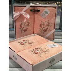 Moz cicek 02 2в1подарунковий набір рушників. 480 г/м2. Moz Туреччина.