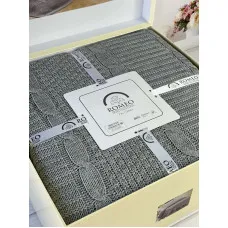 Erguvan gri в'язаний акріловий плед. Romeo Home Туреччина.