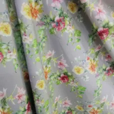 Тканина плательна супер софт V-180/2 Лілії сірі, Квітковий