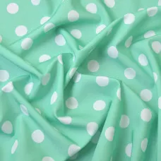 Тканина плательна Super soft Горохи бірюза