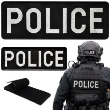Набір шевронів 2 шт на липучці Police, Поліція 9х25 см і 4,5х12,5 см вишитий патч нашивка