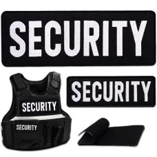 Набір шевронів 2 шт з липучкою Security Охорона 9х25 і 4,5х12,5 см вишитий патч нашивка шеврон
