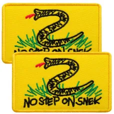 Набір шевронів 2 шт з липучкою No step on snek 5х8 см Не наступай на змію вишитий патч нашивка Змія