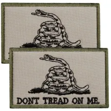 Набір шевронів 2 шт з липучкою Змія Don't Tread On Me 5х8 см, прапор США, Америки, вишитий патч, шеврон, нашивка