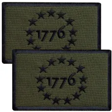 Набір шевронів 2 шт з липучкою Прапор США Америка 1776 шеврон хакі, вишитий патч нашивка 5х8 см