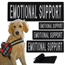 Набір шевронів 4 шт. із липучкою Emotional Support, для службових собак, кінологів, кінологічна служба,