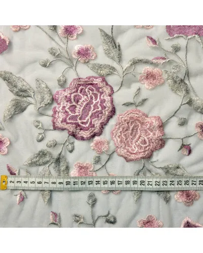 Тканина сітка Глорія, 130 см, 155 г/м2, тканина для вечірнього плаття, мереживна тканина, декоративна тканина сіра