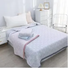 Покривало лляне Colorful Home 150х200 Плетінка сіра та мокко