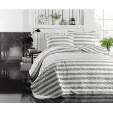 Покривало стьобане з наволочками Eponj Home - Hook gri сірий 200*220