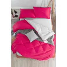 Постільна білизна Eponj Home Paint - Mix Fusia-A.Gri ранфорс євро